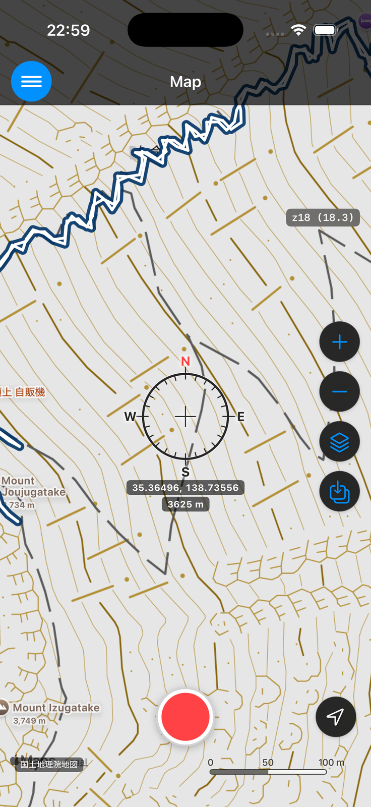 After dragging the map, following mode is released automatically and a toast message is shown