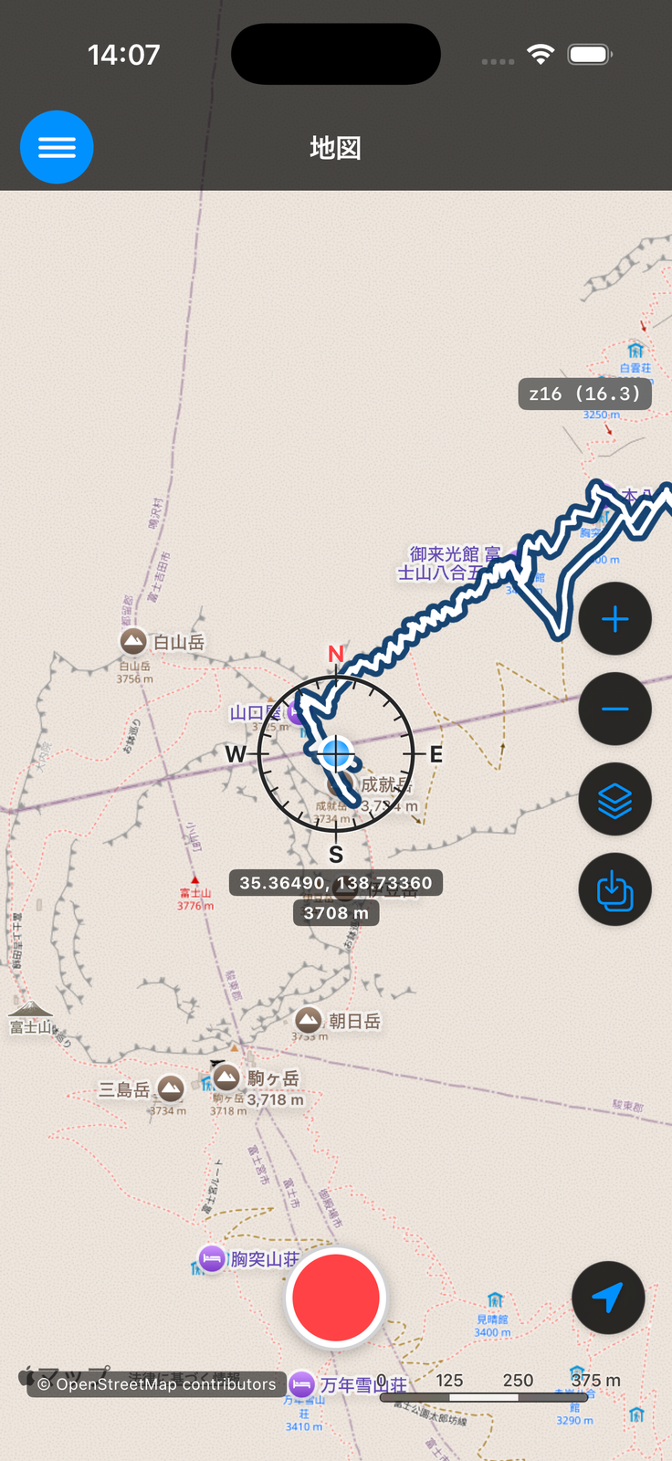 OpenStreetMap の表示