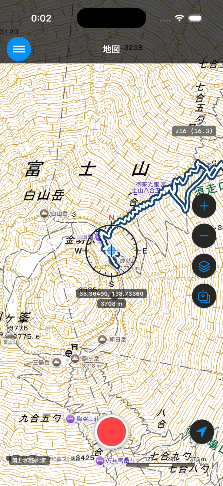 国土地理院 淡色地図の表示